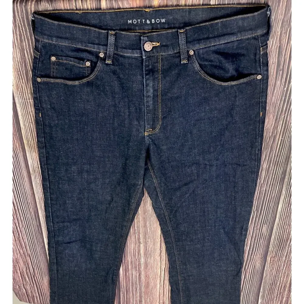 Mott & Bow Dark Blue Slim Jeans Mens Size 34x32 (Actual 34x32) Stretch